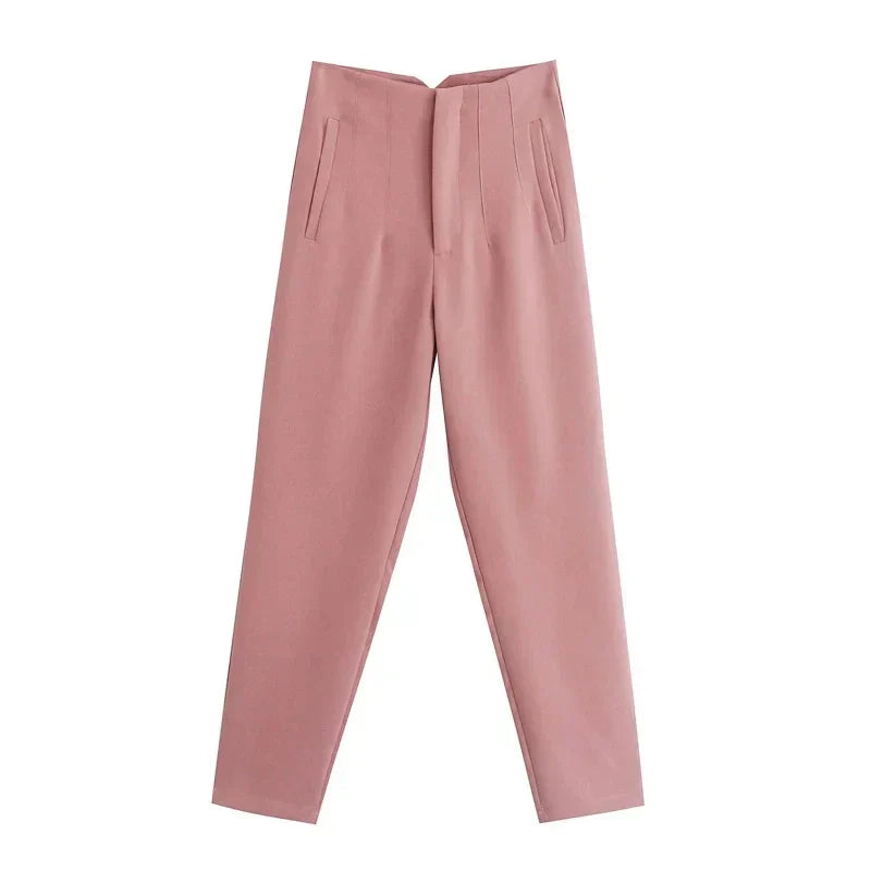 High-Waist Casual Office Pants