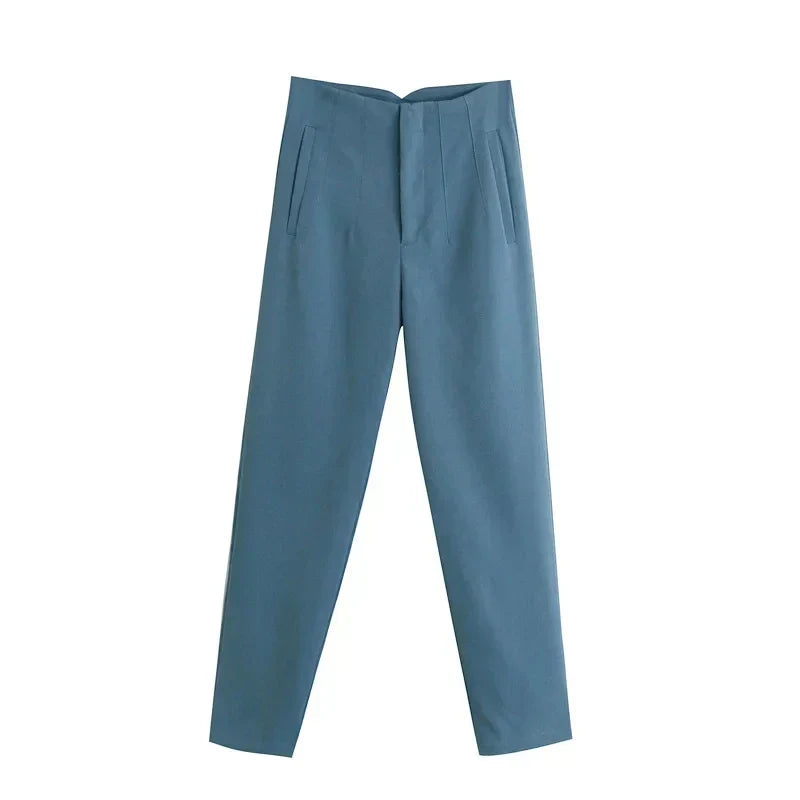 High-Waist Casual Office Pants