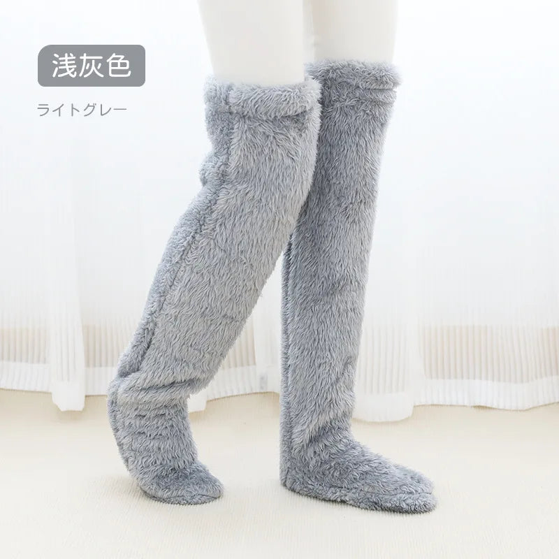 Fluffy Thigh High Socks