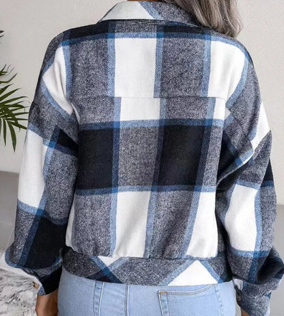 Women's Thick Plaid Overshirt Jacket